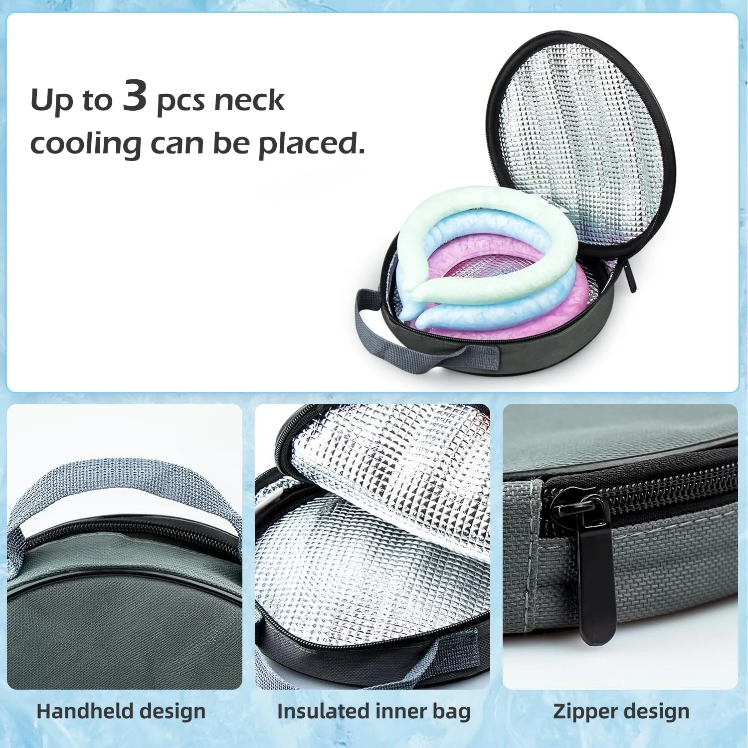 2PCS Neck CoolingTube with Insulated Bag, Reusable Ice Coolers Wearable Body CoolingProducts, Neck Coolers for HotWeather (Pink*2)