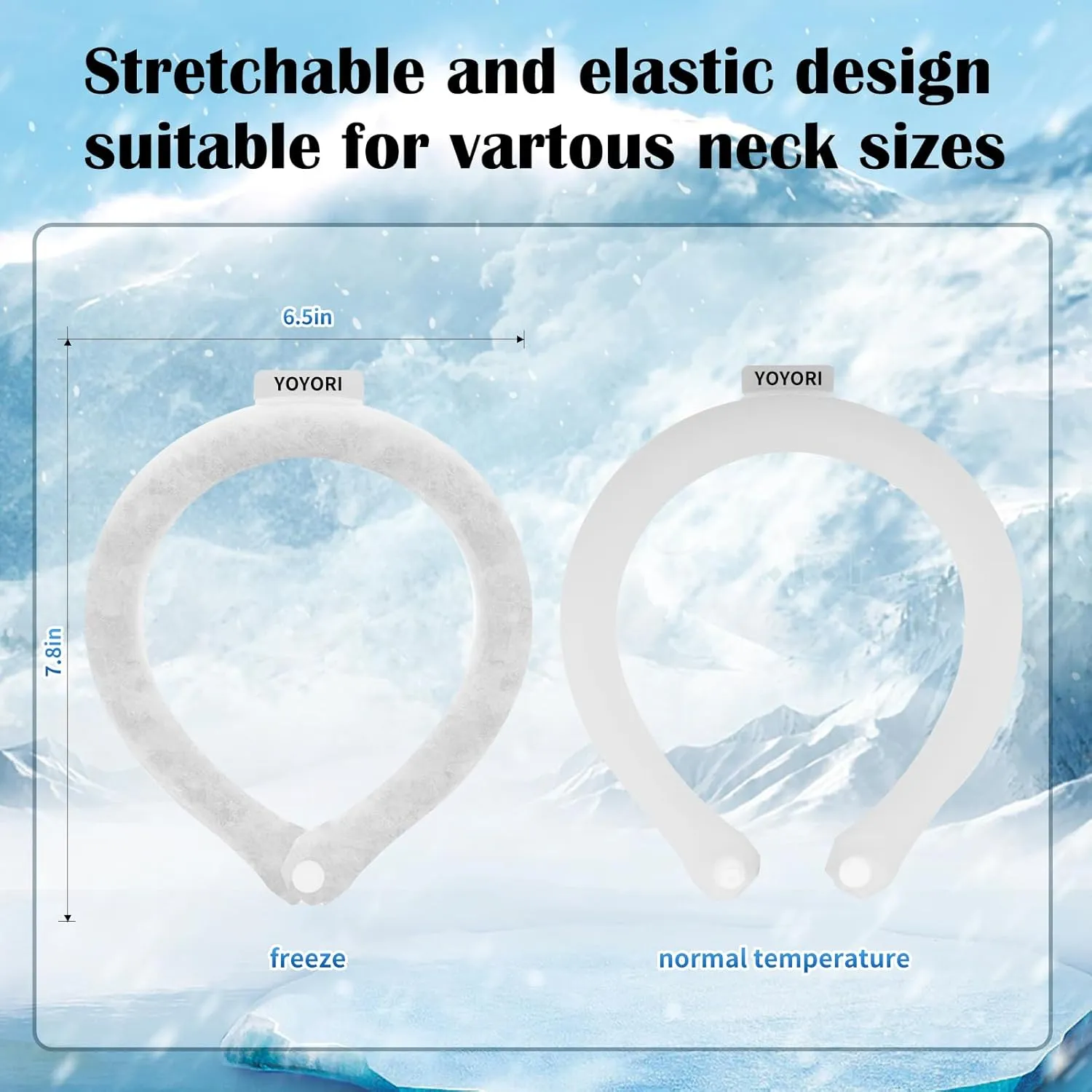 2PCS Snap Button Neck Cooling Tube with Insulated Bag,Reusable 18℃/64℉ Ice Neck Ring Wearable Body Cooling Products for Summer Heat (White*2/Snap Button)