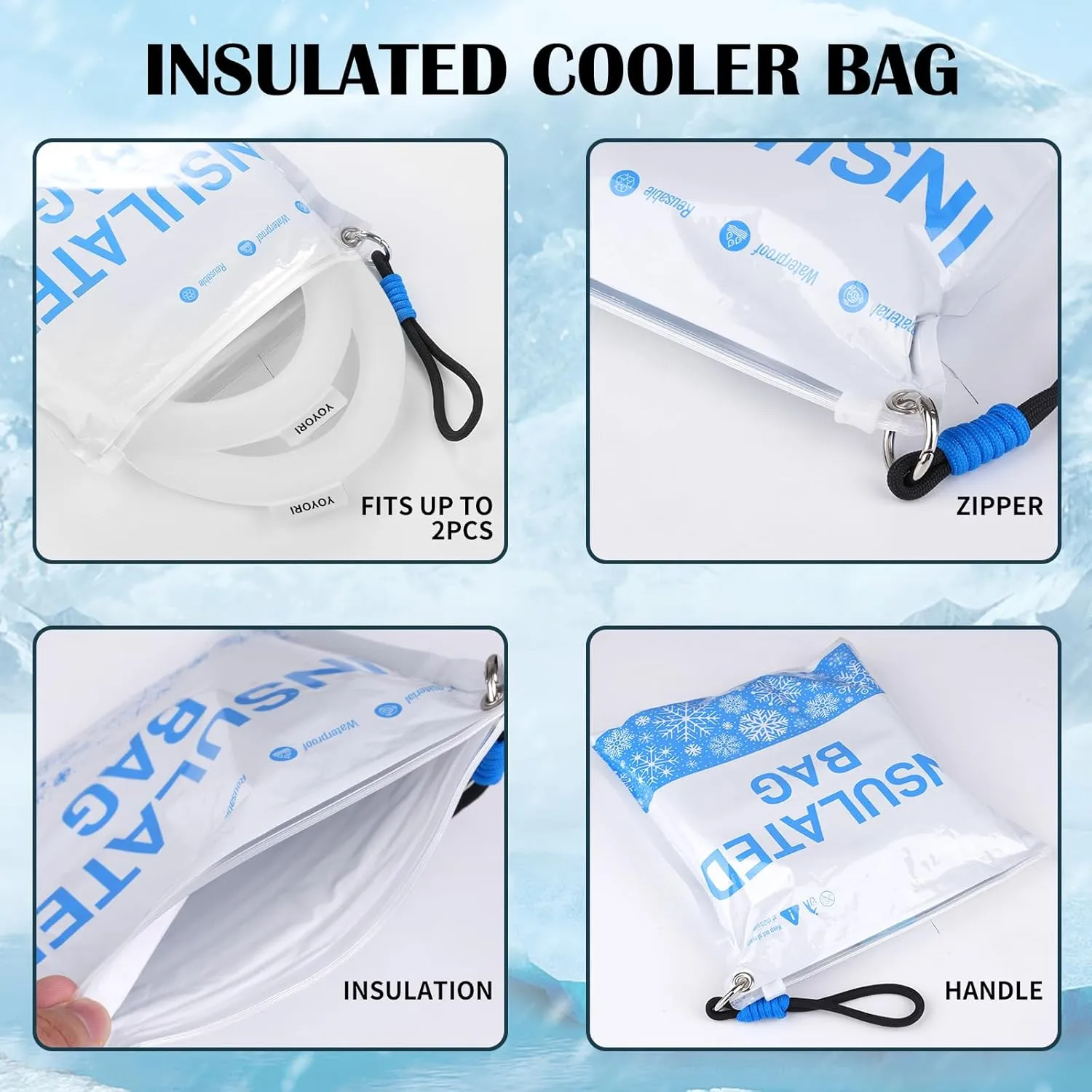 2PCS Snap Button Neck Cooling Tube with Insulated Bag,Reusable 18℃/64℉ Ice Neck Ring Wearable Body Cooling Products for Summer Heat (White*2/Snap Button)