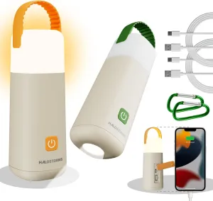 2PK Camping Lantern, 350 Hours Running Time Rechargeable Lantern, 3200mAh Lantern Flashlight with 4 Modes, Waterproof Tent Light for Hiking, Emergency, Power Outages