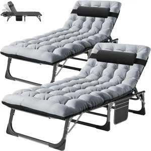 2PK Heavy Duty Folding Camping Cot for Adults, Adjustable 3-in-1 Bed with Mattress & Carry Bag, Perfect for Guest Sleep, Home, Office, Vacation, Hospital Use