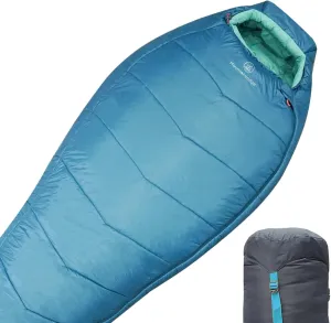 3-4 Seasons Cyan Two-Layer Shingle Sleeping Bag with Inner Pocket for Adult,Perfect for Backpacking,Traveling and Hiking,Including Free Compression Stuff Sack