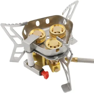 3-Cores Camping Stove 6800W High Power Gases Burner Windproof Backpacking Stove with Adjustable Valve for Outdoor Cooking Camping Picnic Hiking