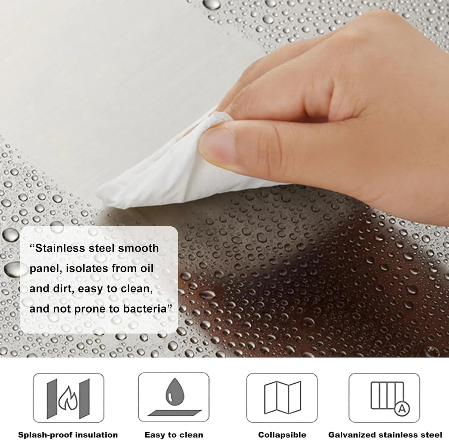 3 Sided Splatter Guard,Upgrade Foldable Stainless Steel Oil Splatter Screens for Frying,Nonstick Oil Splatter Guard Stove Heat Insulation Board for Cooking,11.8" x 15.7" (H)