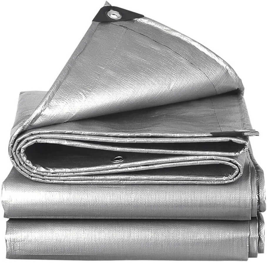 30' x 30' Tarps Heavy Duty Waterproof, 10 Mil Silver Poly Tarp Cover, UV Resistant, Rip and Tear Proof Tarpaulin with Grommets and Reinforced Edges for Roof, Patio, Camping, Boat, Pool