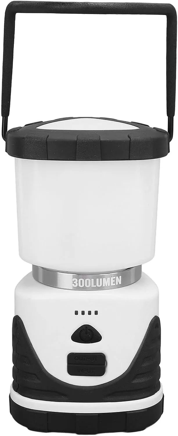 300LM Camping Lantern, IP65 Tent Light USB Rechargeable, 3 Modes of Light Adjustment, for Emergency Power Outage, Camping, Hiking, and Outdoor Activities. (White)