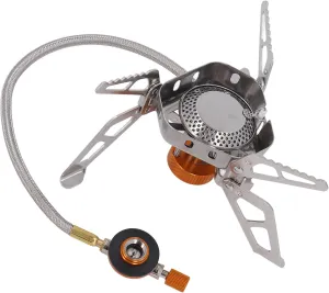 3240W Swirling Flame Gas Burner, Windproof Camping Stove with Electronic Ignition Compact Size for Outdoor Cooking