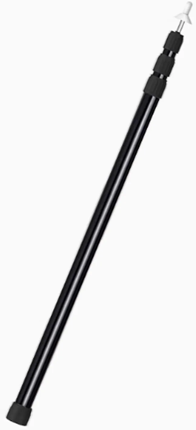 37.4 in Aluminum Alloy Telescoping Tent Poles with Silicone Non-Slip Feet Cover, Adjustable Length Tent Pole, Silver Black Red Awning Pole for Camping(Black)