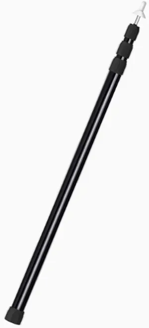 37.4 in Aluminum Alloy Telescoping Tent Poles with Silicone Non-Slip Feet Cover, Adjustable Length Tent Pole, Silver Black Red Awning Pole for Camping(Black)