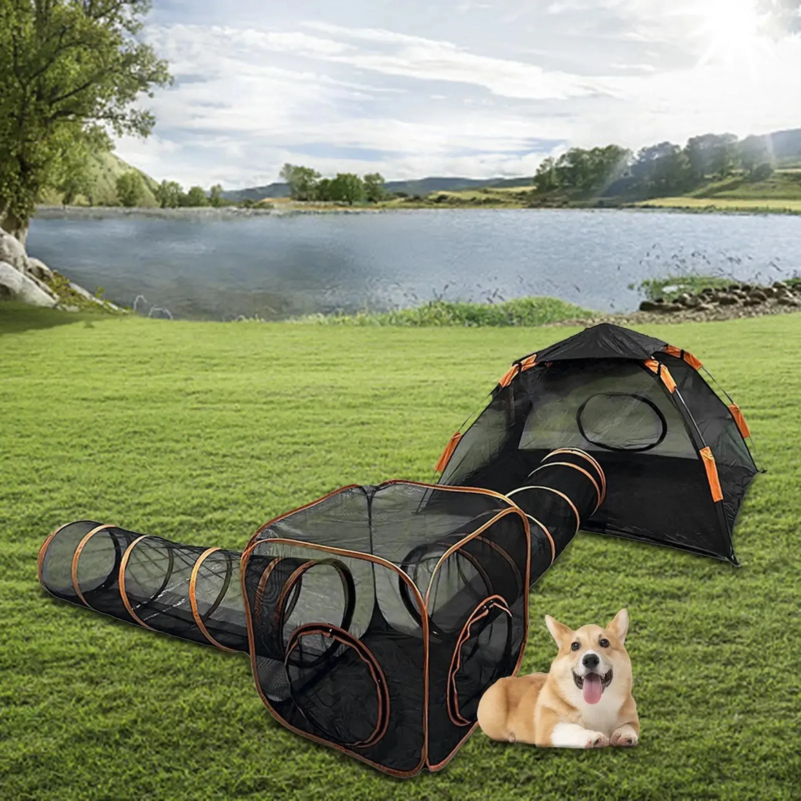 4 in 1 Outdoor Cat Enclosure Tunnel