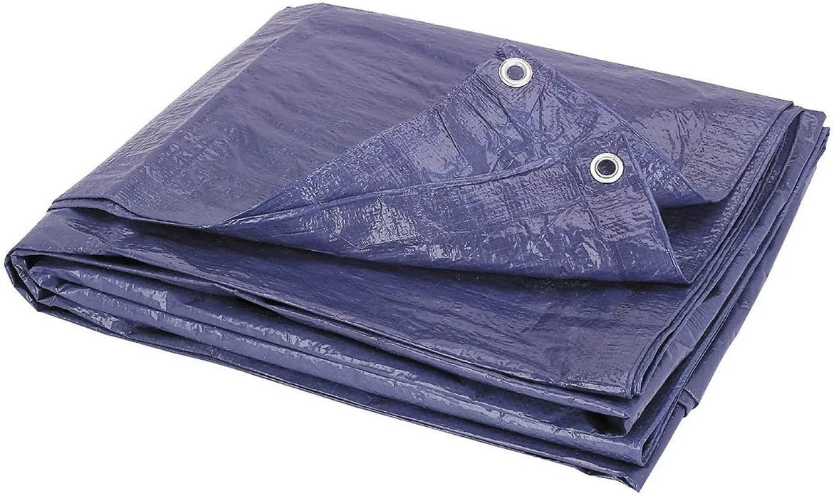 4 Mil Heavy Duty (11-1/2 Ft x 17-1/2 Ft.) Industrial Grade Waterproof Car Auto Motorcycle Tarp Tent Garage Shop Barn Tight Weave & Lamination