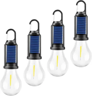 4 Pack Led Camping Lantern USB Rechargeable,Outdoor Tent Lights for Camping Essentials, Hanging Light Bulbs with Clip Hook Camping Flashlight