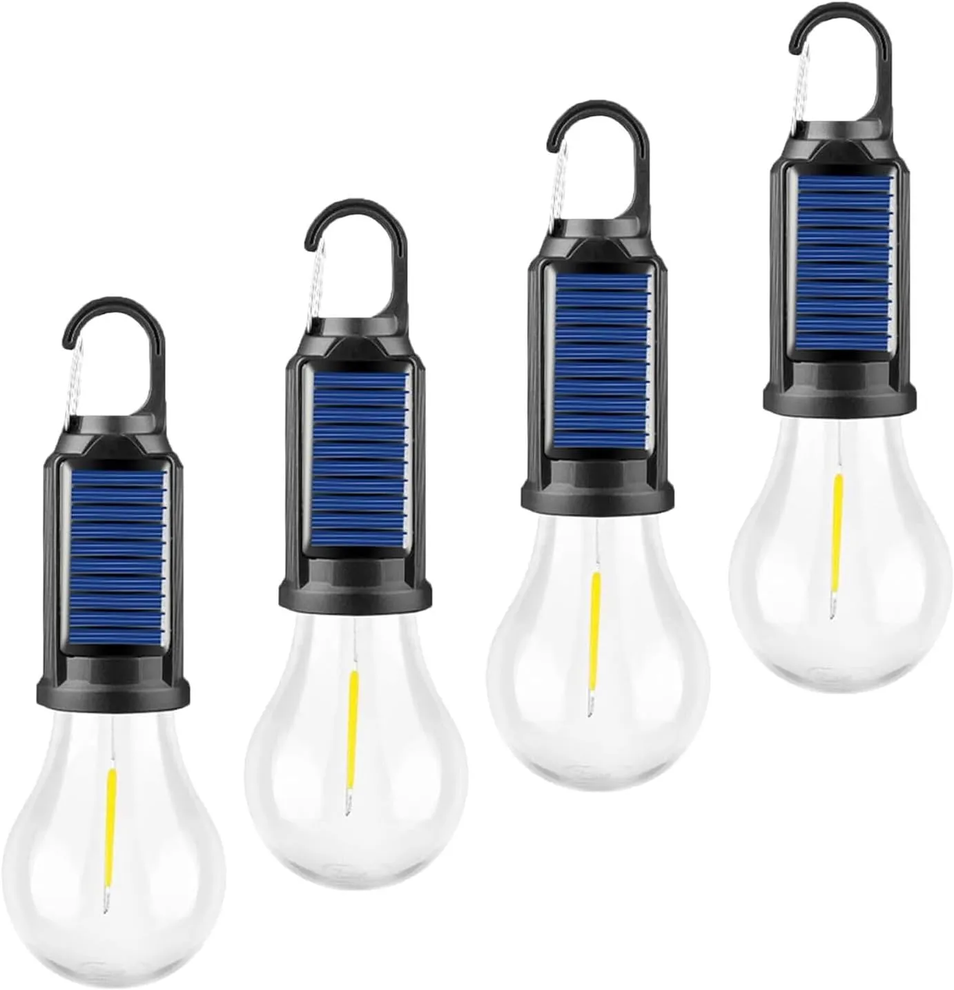 4 Pack Led Camping Lantern USB Rechargeable,Outdoor Tent Lights for Camping Essentials, Hanging Light Bulbs with Clip Hook Camping Flashlight