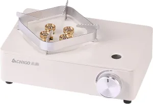 4000W Windproof Camping Stove Portable Camping Gas Stove Outdoor with Piezo Ignition Camping Gas Cooking Stove Backpacking Stove Suitable for Hiking, Camping, Trekking and Picnic,White