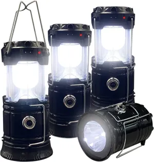 4PCS Portable Solar Rechargeable LED Camping Light,with USB Charging Port,Suitable for Hiking,Night Fishing,Emergency Use