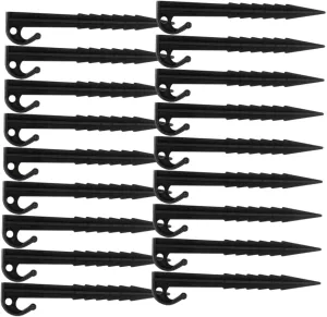 50Pcs Lightweight Plastic Tent Stakes Durable Ground Pegs for Outdoor Camping Canopy and Tent Support Wind Resistant Camping Accessories Easy to Carry