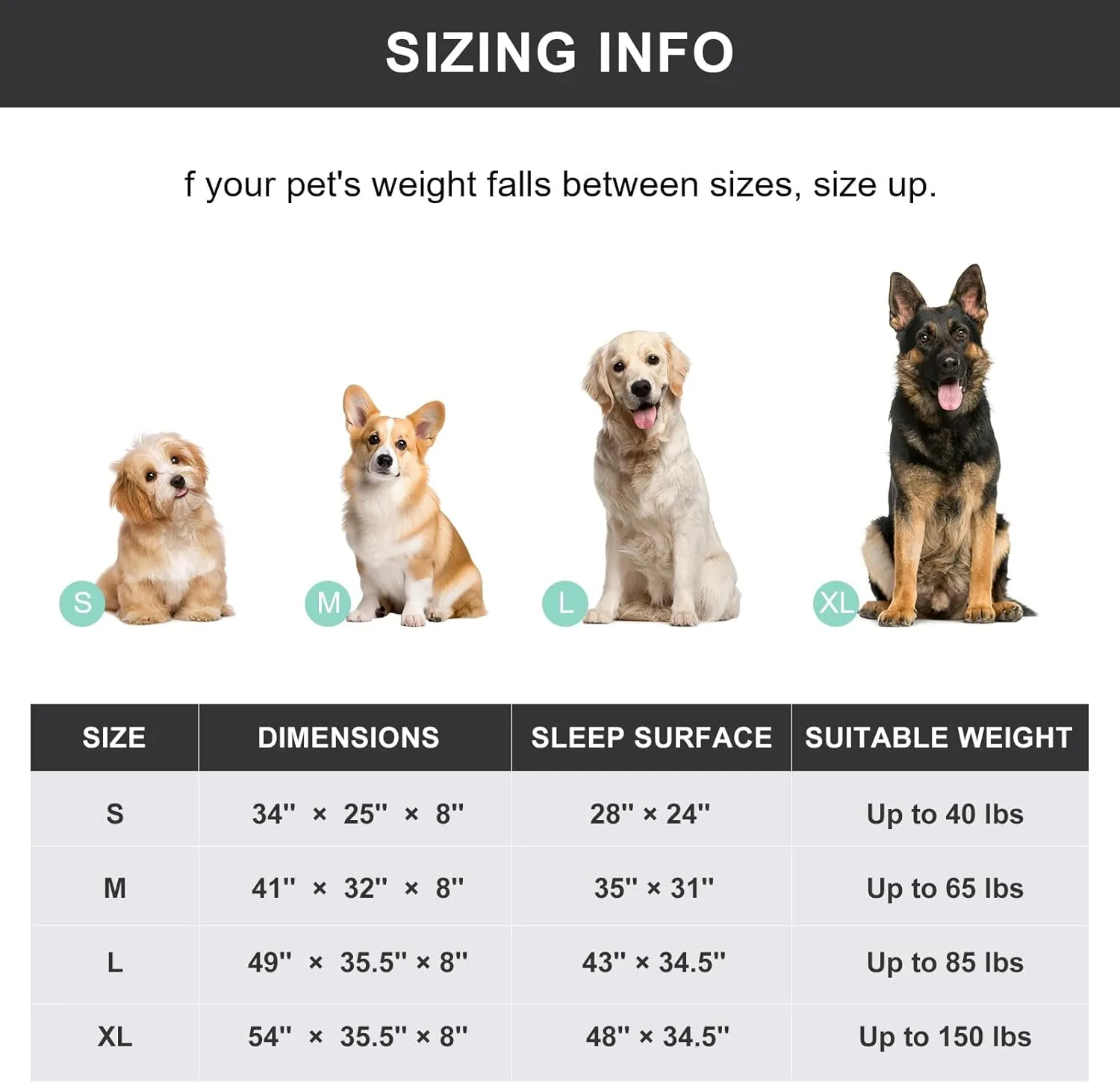 50" Lx35 Wx8 H Cooling Elevated Dog Bed for Large Dogs with Non-Slip Floor Protectors & Breathable Mesh, Raised Indoor & Outdoor Dog Cot Pet Hammock, Grey
