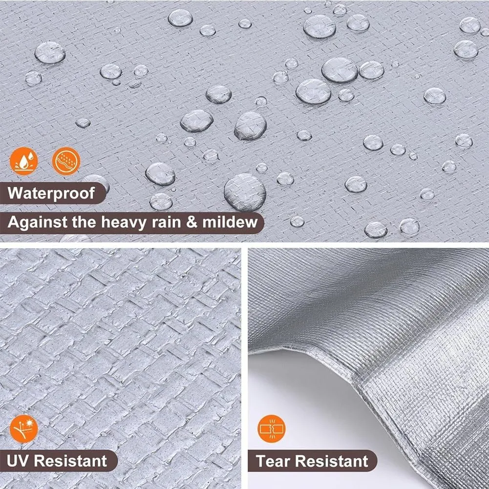 6 x 20ft Tarps Heavy Duty Thick Waterproof, Poly Canopy Silver   Black Tent Shelter Cover, 16 Mil Tarpaulin Shade, Rip and Tear Proof, UV Resistant Tarpaulin with Grommets and Reinforced Edges