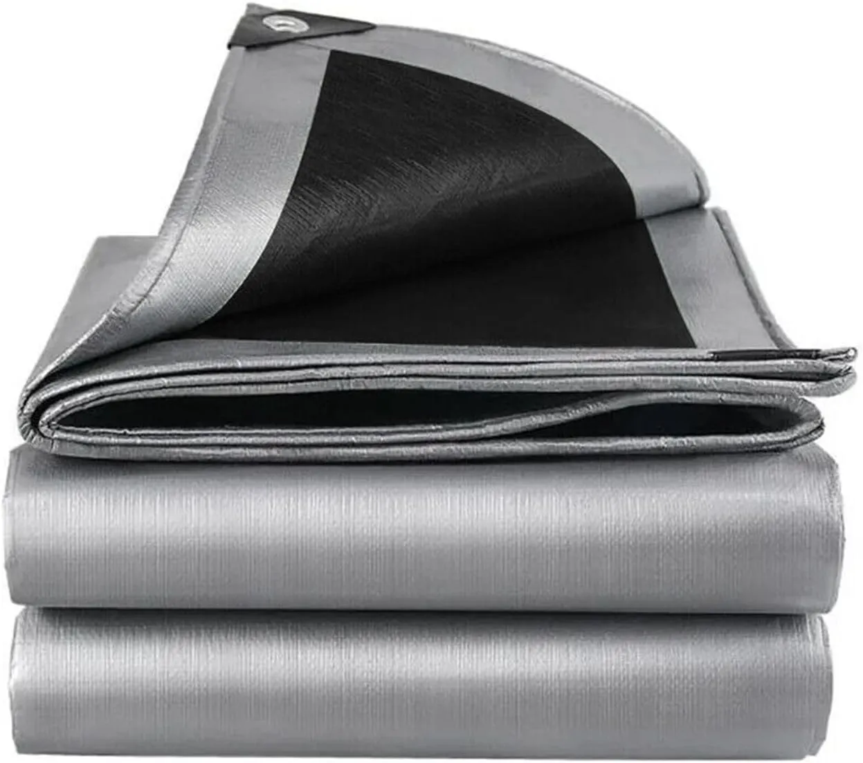 6 x 20ft Tarps Heavy Duty Thick Waterproof, Poly Canopy Silver   Black Tent Shelter Cover, 16 Mil Tarpaulin Shade, Rip and Tear Proof, UV Resistant Tarpaulin with Grommets and Reinforced Edges