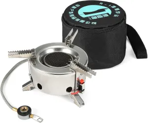6000W Camping Gas Stove Burner Windproof Foldable Backpacking Hiking Outdoor Cooking Stove with Piezo Ignition
