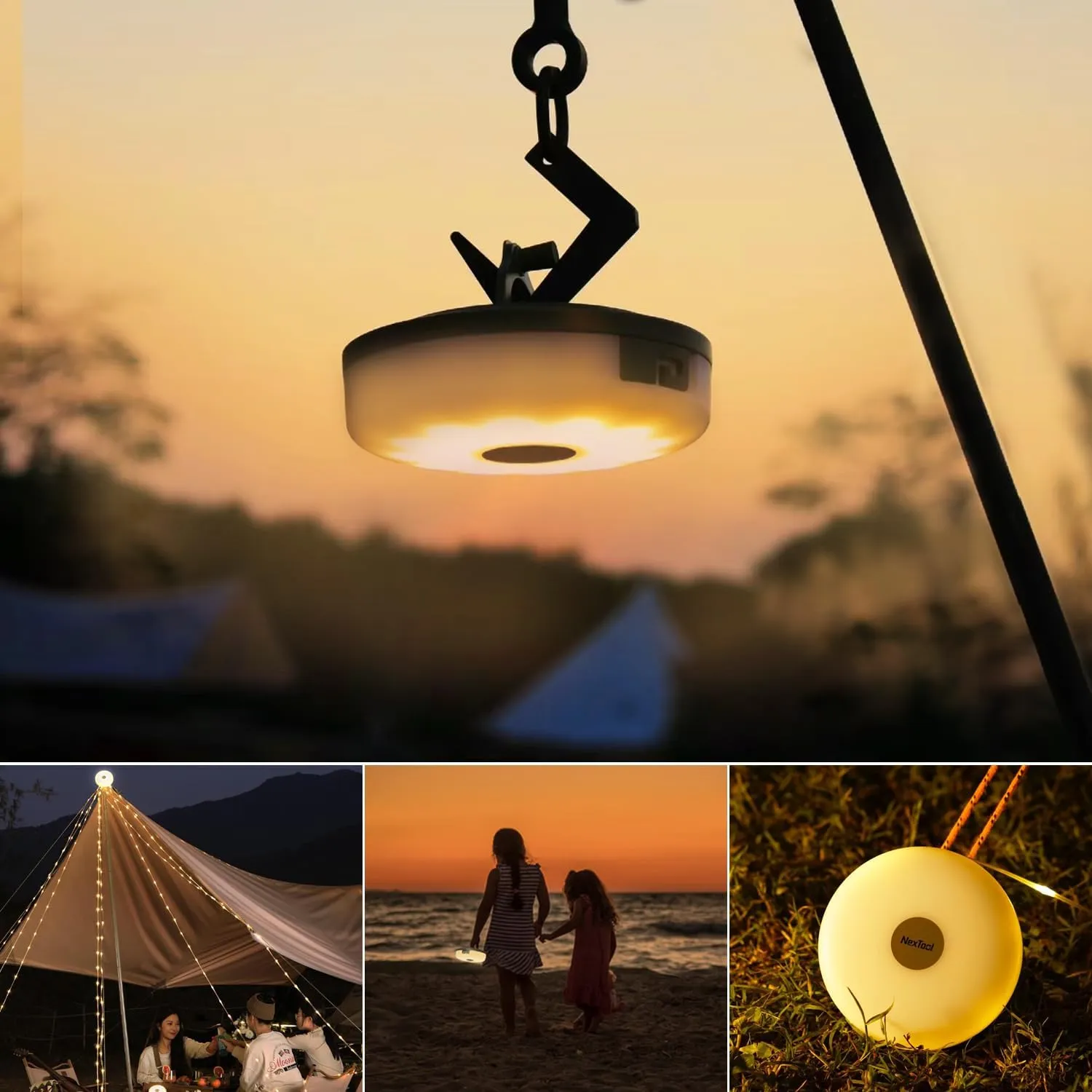 65.6ft Camping Lights String, Outdoor String Lights with 5 Lighting Modes, Quick 30s Recovery, Durable and Waterproof, USB Charging - Portable Camping Lights for Camping, Yard, and Hiking