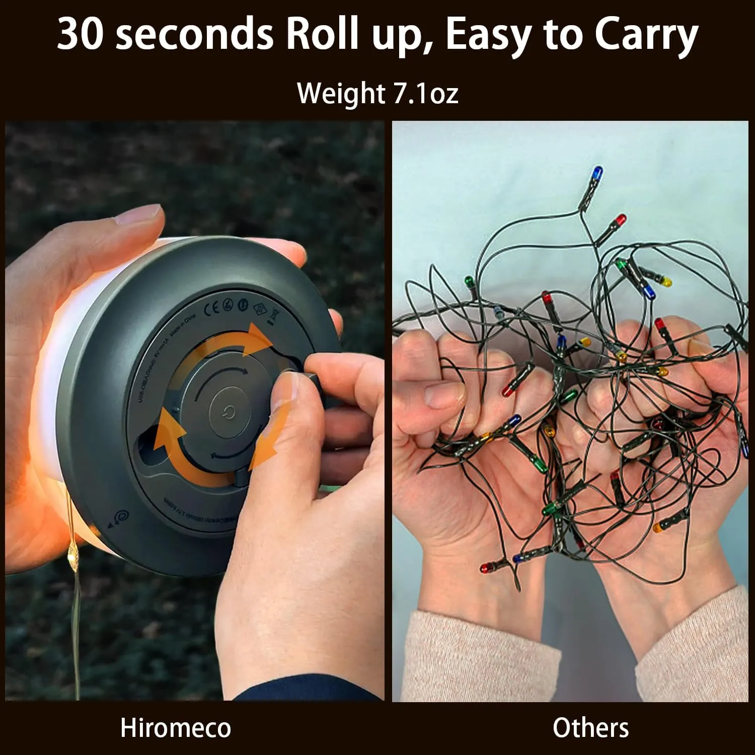 65.6ft Camping Lights String, Outdoor String Lights with 5 Lighting Modes, Quick 30s Recovery, Durable and Waterproof, USB Charging - Portable Camping Lights for Camping, Yard, and Hiking