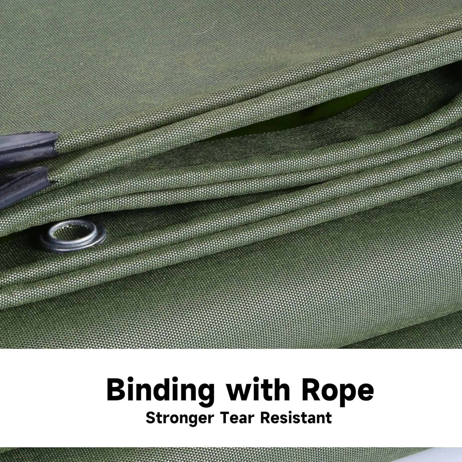 6'x8' 25Mil Ultra-Heavy Duty Waterproof Organic Silicone Coating Green Canvas Tarps with Grommets&Reinforced Edges, UV Resistant Durable Canvas Tarpaulin, Cover for Pool/Boat/Tent,Full Size