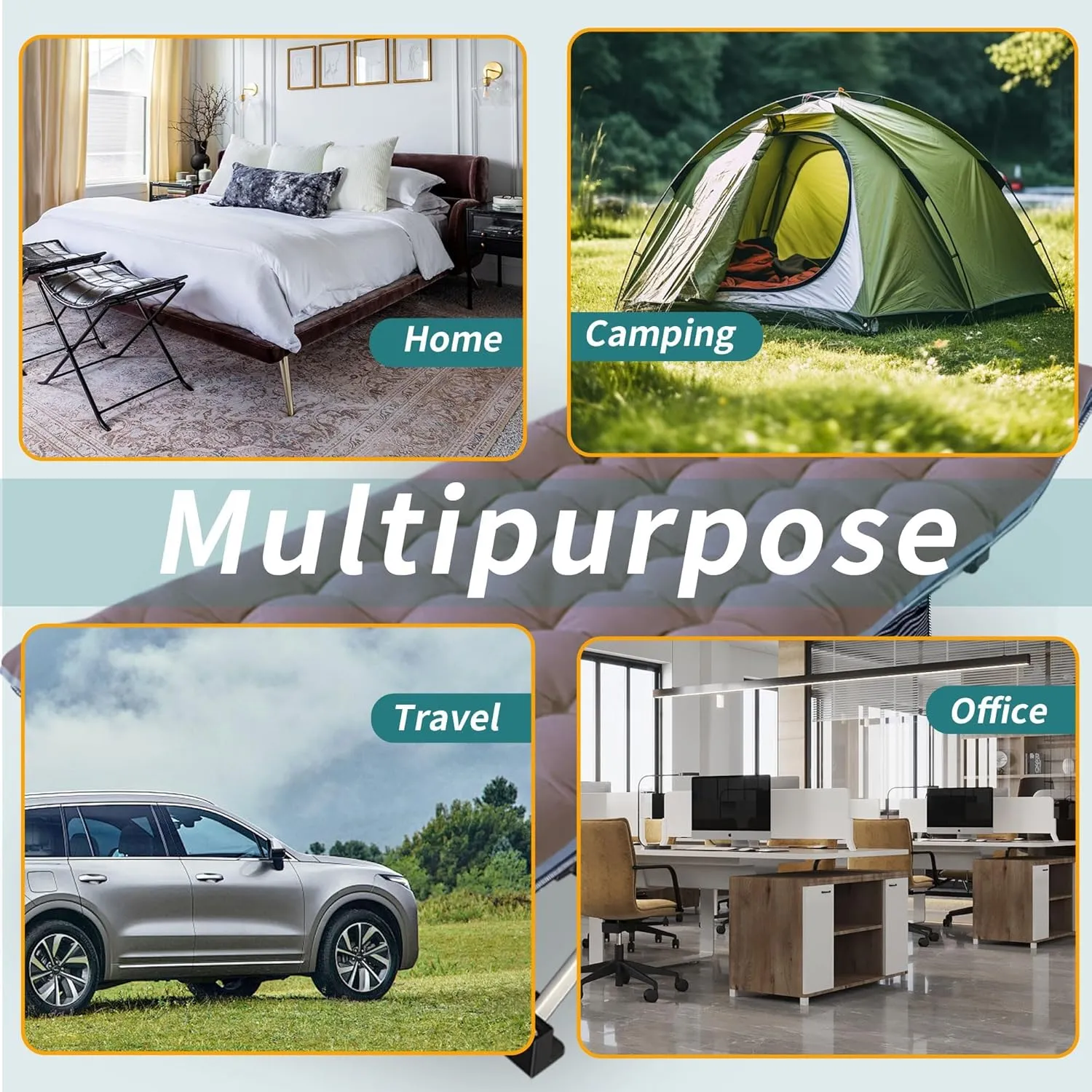 79" L x 32" W x 18" H Oversize XXL Camping Cot with Mattress Comfortable for Adults Extra Wide Cots for Sleeping Camping Bed Folding Cot Heavy Duty with Carry Bag for Home Office Outdoor Indoor