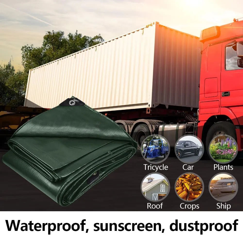 8×30 Feet Waterproof Tarp, 5 mil Multi-Purpose Tarp Cover, UV Resistant, Tear and Color Fade Resistant, Polyethylene Tarps for Outdoor Camping Pools Car Tents