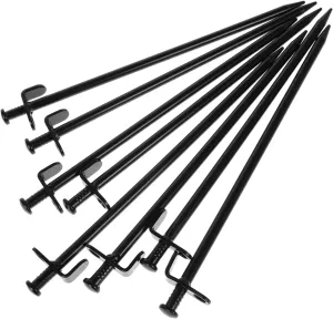8pcs Heavy Duty Steel Tent Stakes Ground Anchors for Secure Tarp Trampoline Use Portable Pegs for Reliable Outdoor Camping and Canopy Stability
