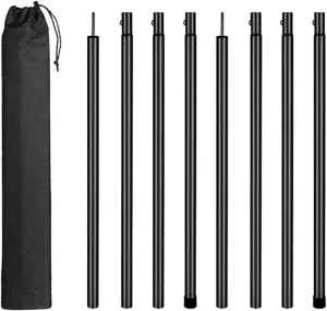 8Pcs Tarp Poles Iron Premium High Performance Lightweight Camping Tarp Poles Set for Shade Backpacking Outdoor Hiking