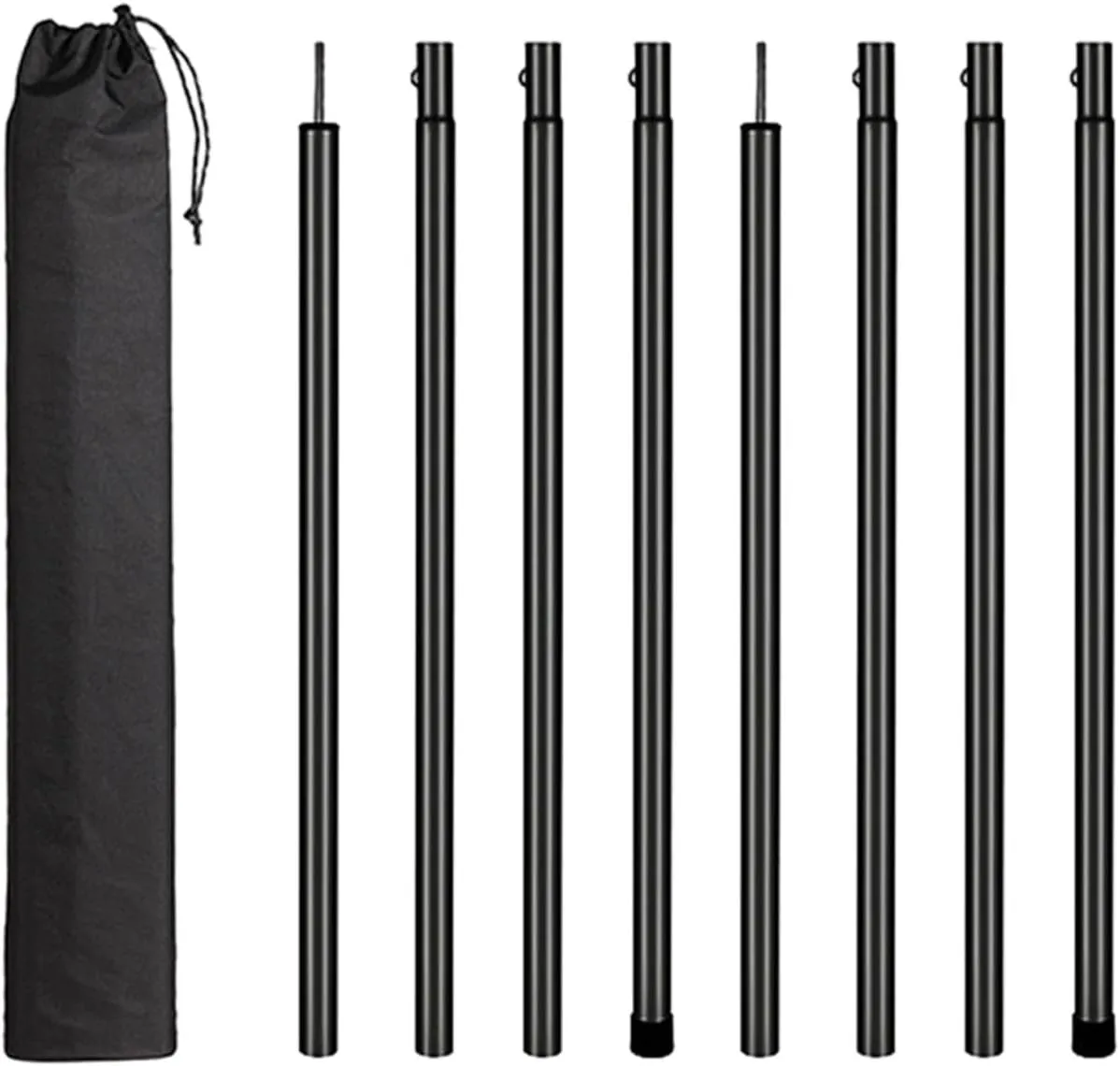8Pcs Tarp Poles Iron Premium High Performance Lightweight Camping Tarp Poles Set for Shade Backpacking Outdoor Hiking