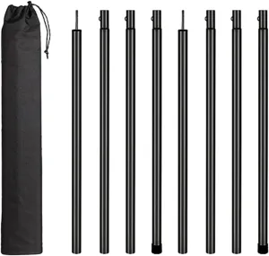 8X Tent Poles for Tarp, Camping Tarp Poles Set, Easy to Install,Premium Iron Lightweight for Shade Hiking Outdoor