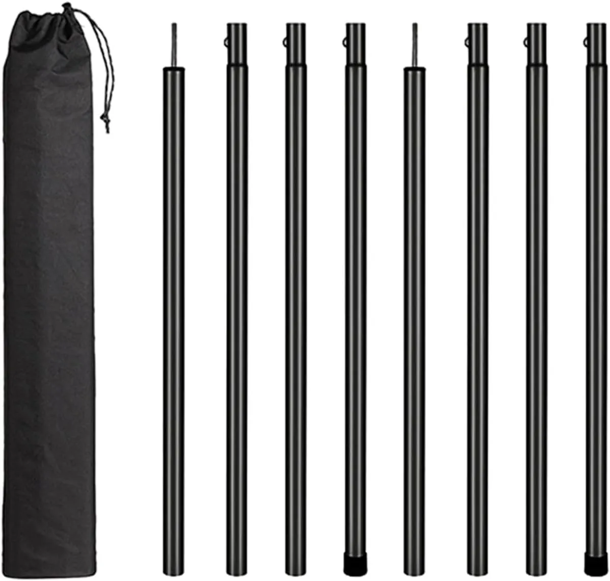 8X Tent Poles for Tarp, Camping Tarp Poles Set, Easy to Install,Premium Iron Lightweight for Shade Hiking Outdoor