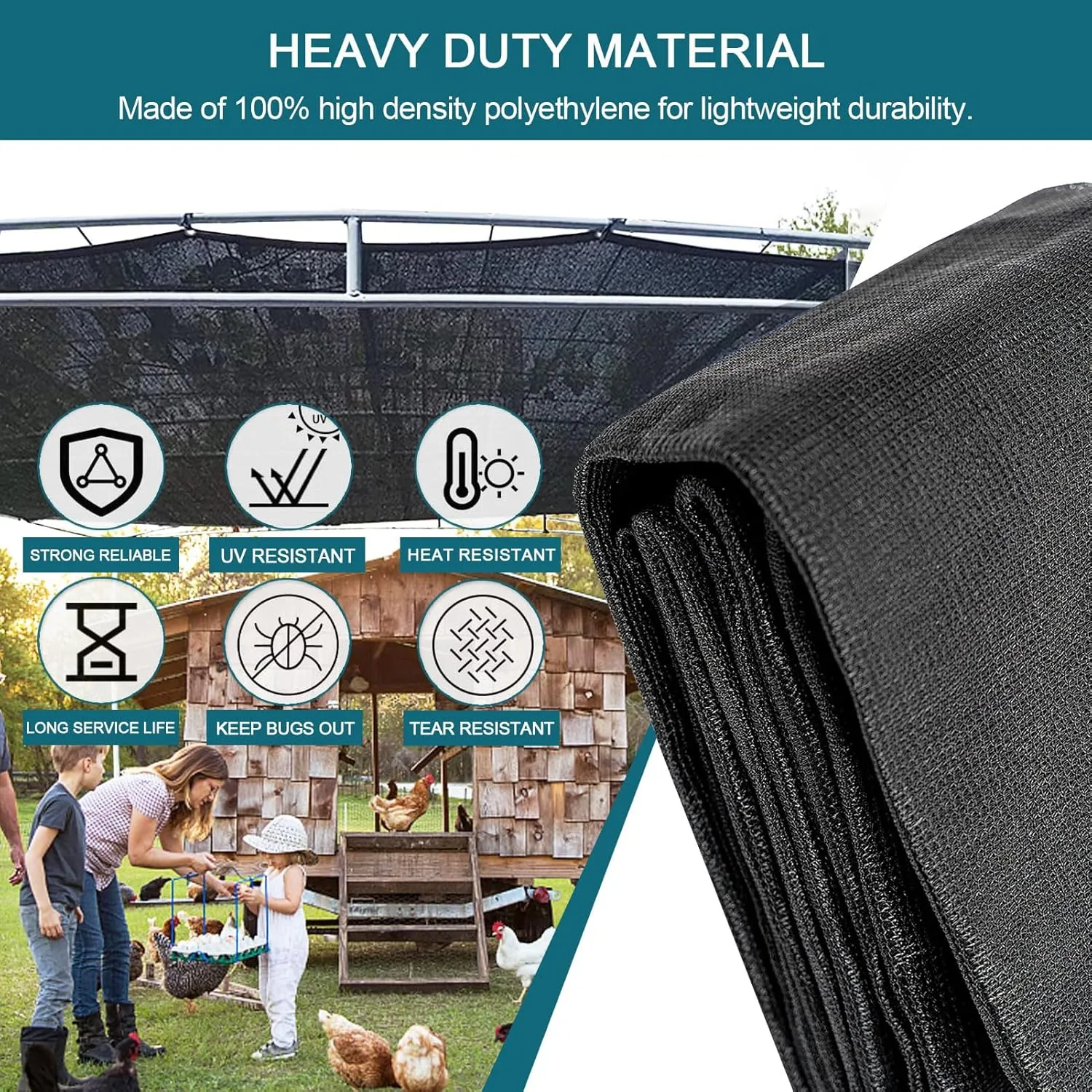90% Black Shade Cloth, 10x20 FT Durable Mesh Tarp with Grommets, Resistant Garden Sun Shade Netting, Shading Antifreezing for Pergola, Greenhouse, Plants Growing,10x30ft/300x900cm
