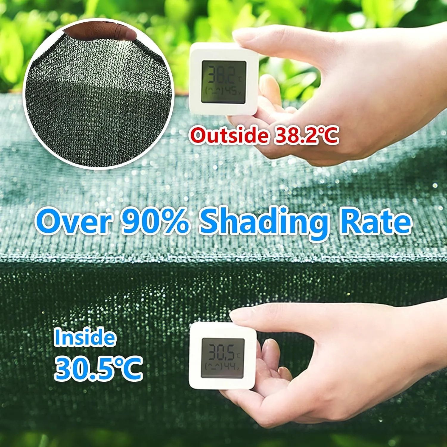 90% Blackish Green Shade Cloth for Garden, 6.5x10FT Resistant Garden Sun Shade Net, Durable Mesh Shade Tarp with Reinforced Grommets for Greenhouse, Plant, Chicken Coop, Pergola, Canopy