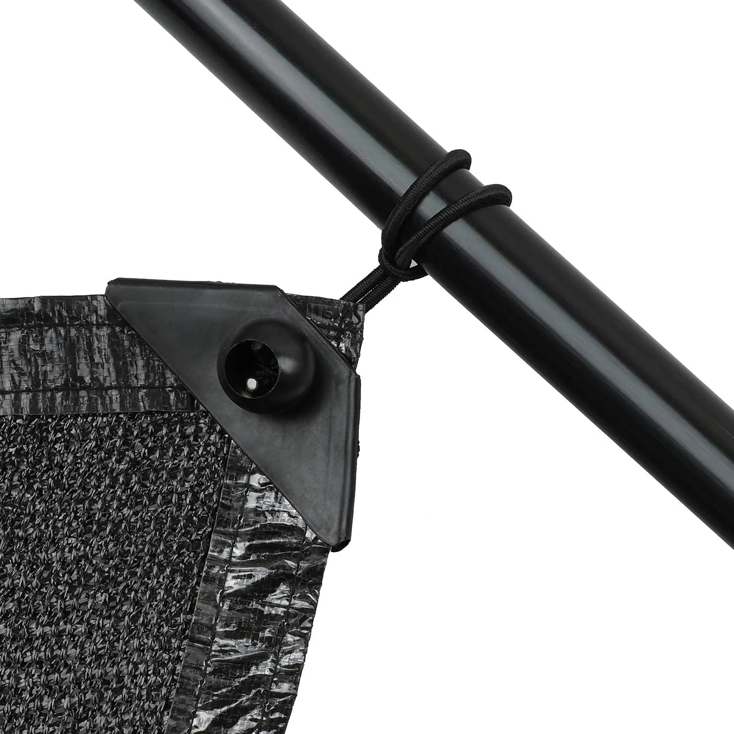 90% Sunblock Shade Cloth Net Black Shade Mesh Tarp with Grommets 10ft X 20ft UV Resistant Net Shade Fabric for Plants Garden Greenhouse or Swimming Pool,with 18pcs Ball Bungees,Black
