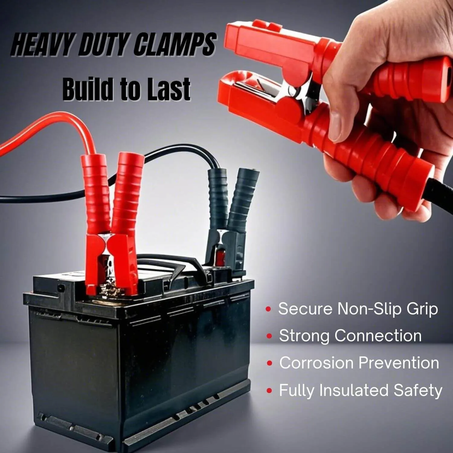 A5 100% Copper Jumper Cables 13FT– Heavy-Duty for Trucks & SUVs, Includes Carry Bag & Gloves