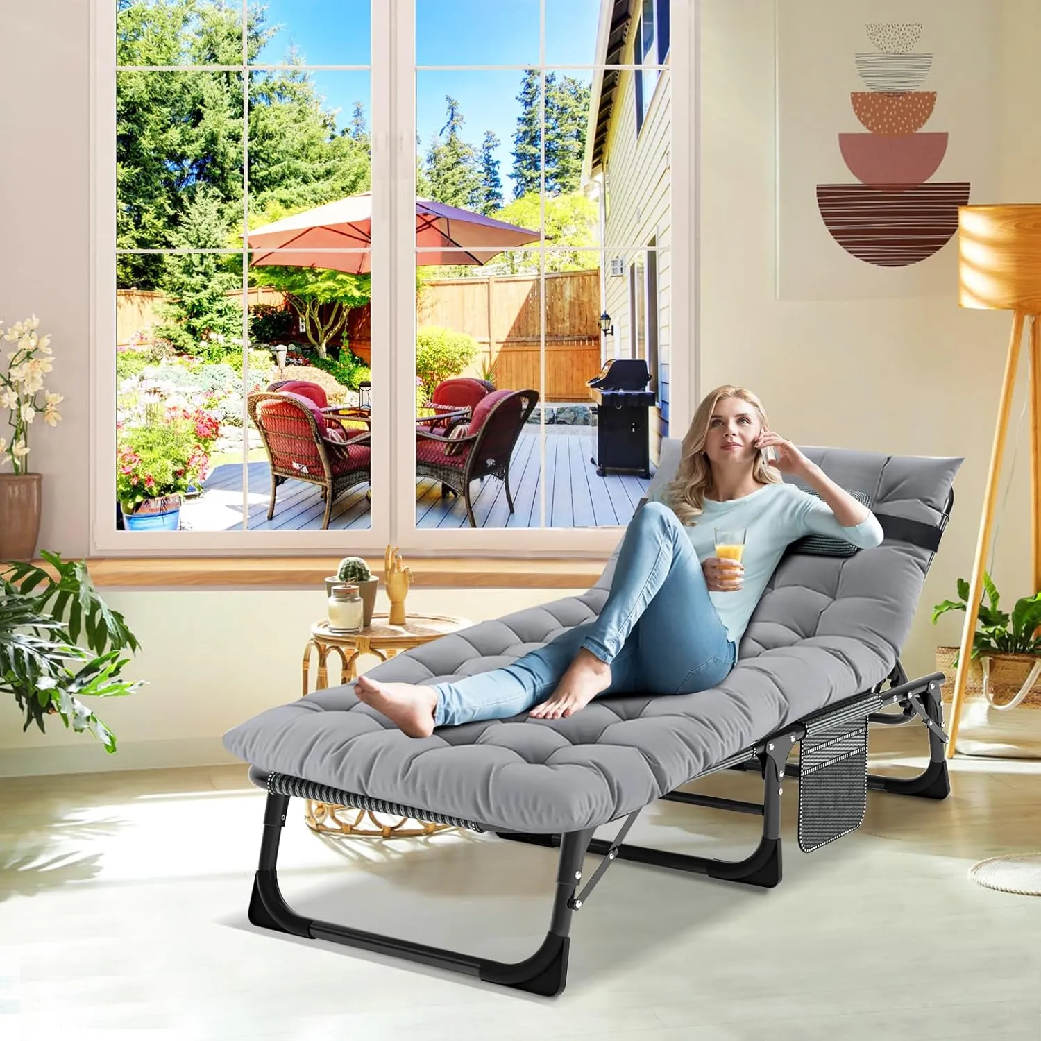 ABORON Foldable Camping Cots for Adults, Double Layer 1200D 500lb Loading Cot for Sleeping, Heavy Duty Guest Bed with Mattress Carrying Bag
