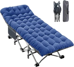 ABORON Oversized Folding Camping Cot for Adults, Double Layer 1200D, 500lb Capacity, Heavy Duty Guest Cot with Mat & Carrying Bag for Indoor & Outdoor Use