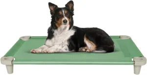 Acrimet Cooling Elevated Pet Dog Bed, Washable and Breathable Mesh Cot, Stainless Steel Frame, Indoor & Outdoor Use, fits Dogs up to 110 lbs (Size: 40” x 24”), Green, 1 Unit