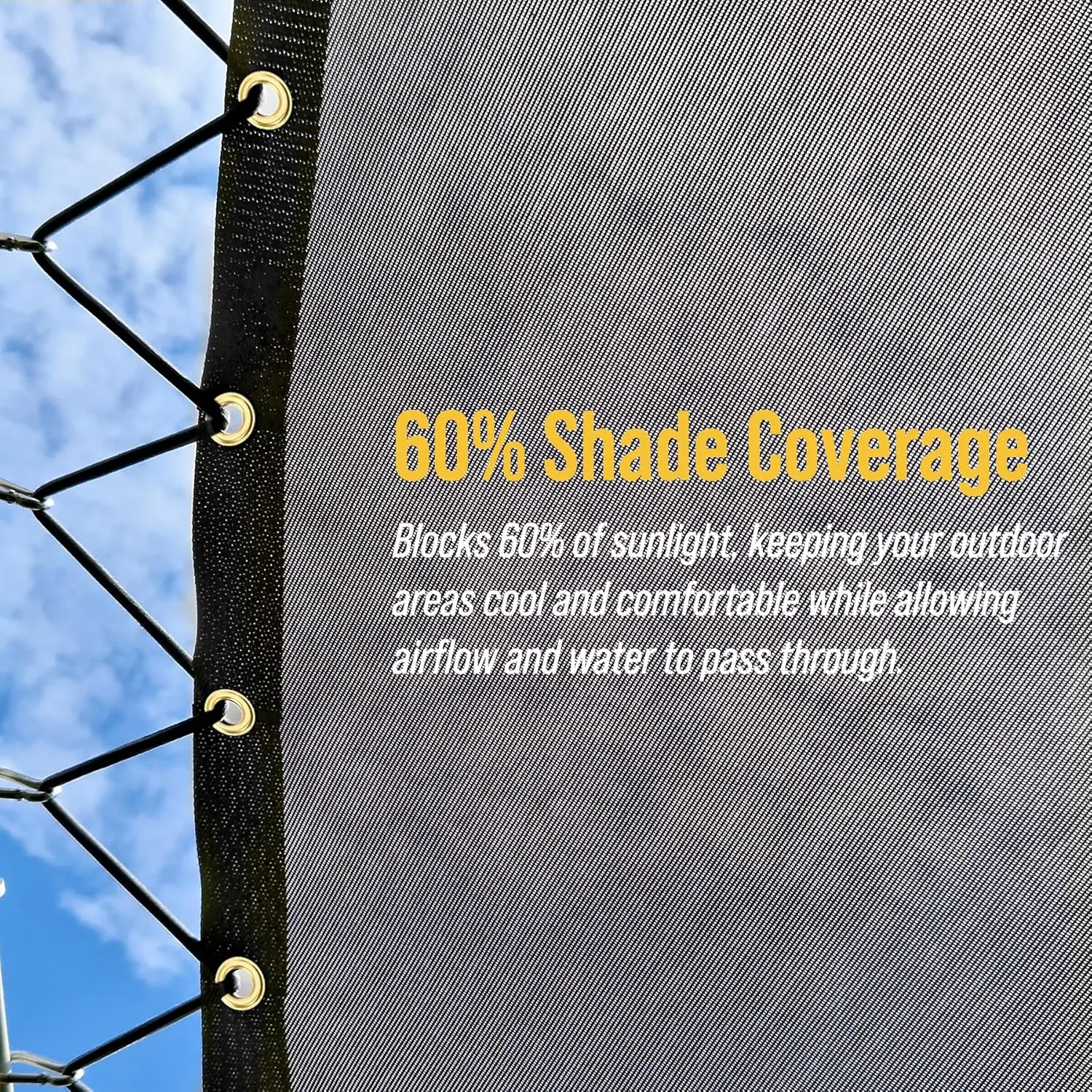 AdirPro Heavy Duty Knitted Mesh Tarp - 10x14ft Black Shade Tarp with Grommets for Playgrounds, Porch, Patio, Backyards, Pools, Greenhouse, Dump Truck, and More - 60% Shade, Water Resistant