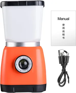 Adjustable Brightness Waterproof Camping Light with Hand Crank & Portable Hook - Rechargeable Outdoor Lantern for Camping, Hiking, Emergency Survival - Lightweight Travel-Friendly Tent Light