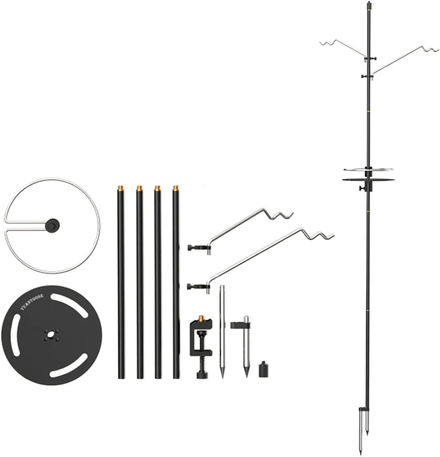 Adjustable Lantern Pole Lantern Hanging Hook Camping lamp Pole lamp Pole Outdoor Lantern Hanger Collapsible Camping Lamp Pole Adjustable Heights Lightweight Aluminum Alloy Lantern Hanger for