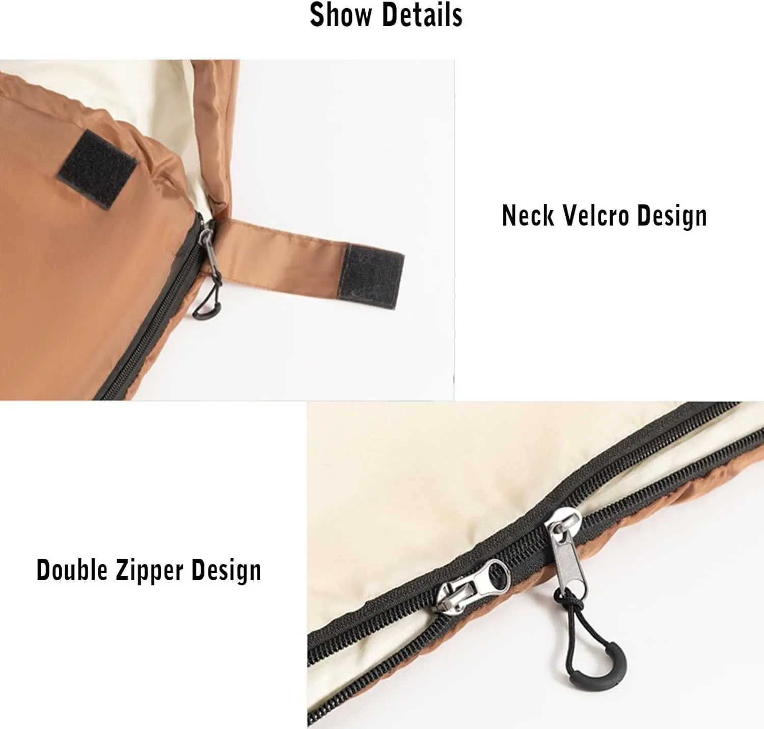 Adult Sleeping Bag,Camping Sleeping Bag,Splicable Double Sleeping Bag,Can Be Used in 4 Seasons Lightweight Waterproof Warm and Machine Washable,Suitable for Adults