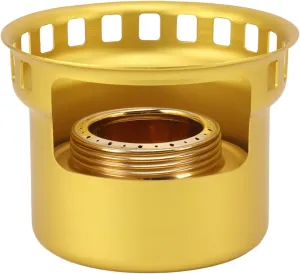 Alcohol Stove, Portable Copper Spirit Burner with Support and Storage Bag, Efficient Lightweight and Windproof, for Camping, Hiking, Picnic and Survival (Golden)
