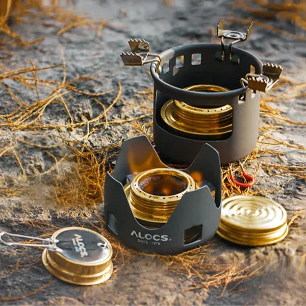 ALOCS Portable Alcohol Stove – Compact Windproof Camping Cooker for Outdoor Heating & Tea Brewing