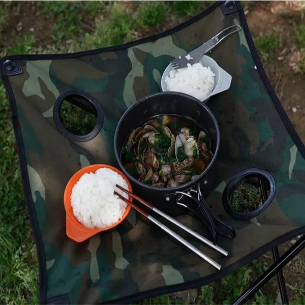 Alocs TW-106 3-in-1 Portable Tableware Cutlery Set Folding Chopsticks Spoon Fork Picnic Camping Hiking
