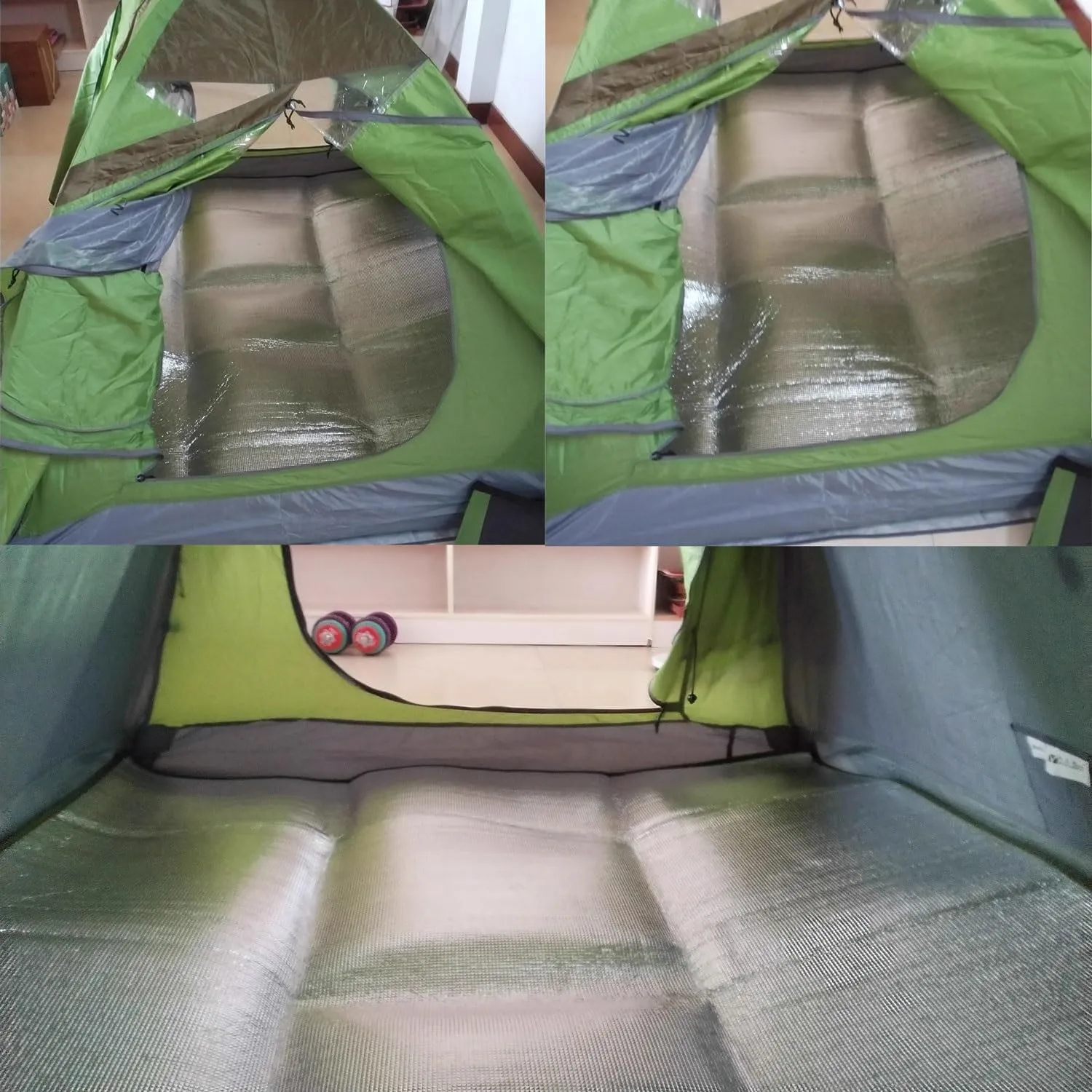 Aluminium Sleeping Mat Foam Mats, Sleeping Mat 7mm Thick Outdoor Double-Sided Moisture-Proof Foldable Tent for Camping Insulated Mat Foldable Tent Mat Floor Mat Thermal Mat