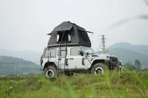 Amphibious Inflatable Camping Tent for Elevated Comfort and Easy Setup, and Portable with Accessories, Black